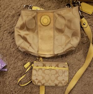 Yellow Coach crossbody